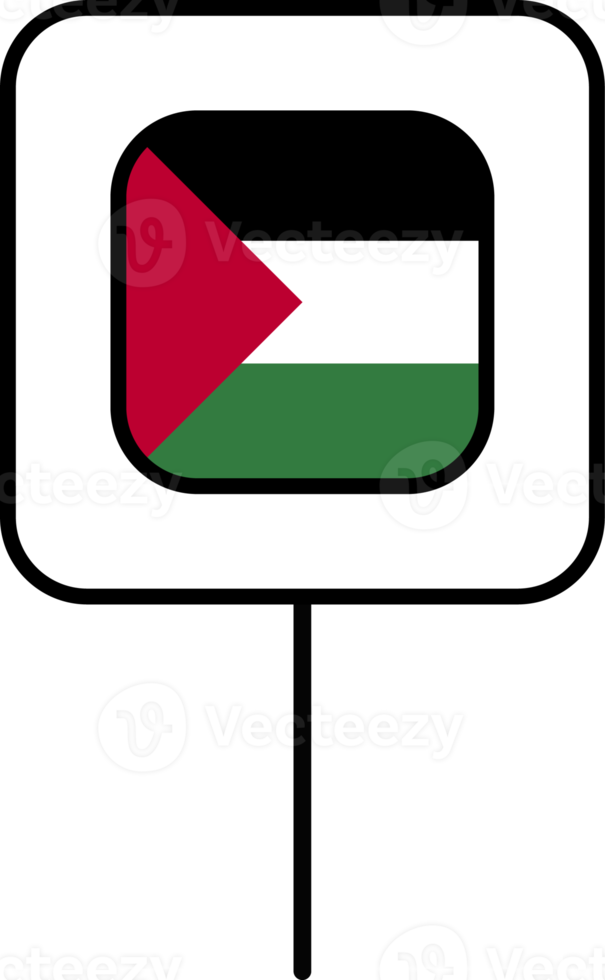 stat av palestina flagga fyrkant stift ikon. png