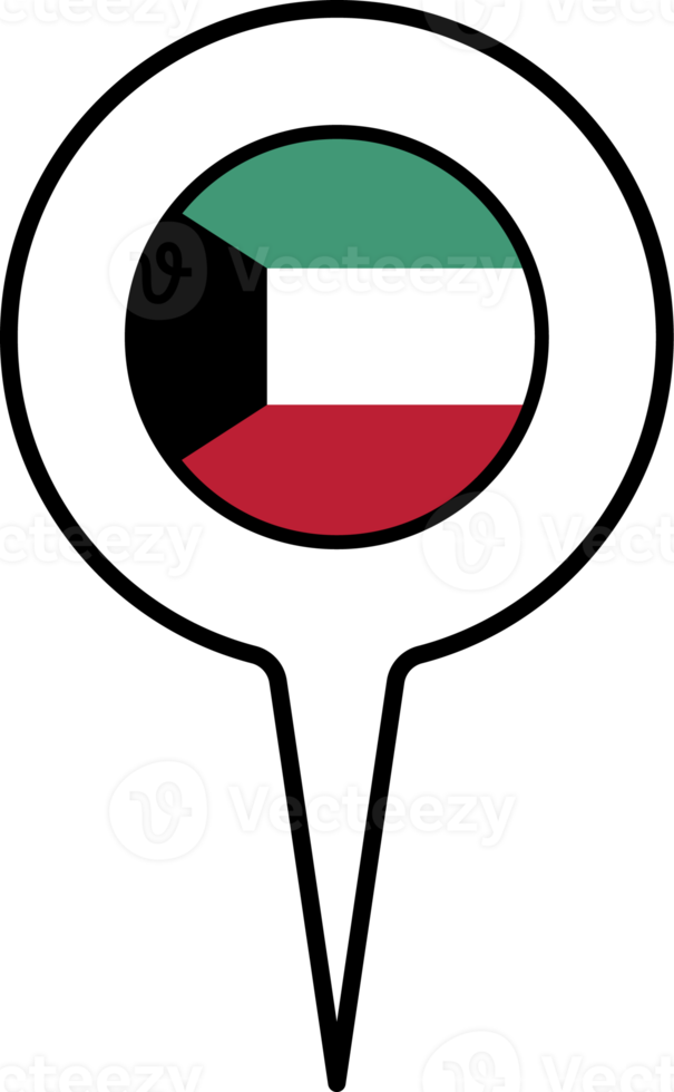 Kuwait Flagge Karte Zeiger Symbol. png