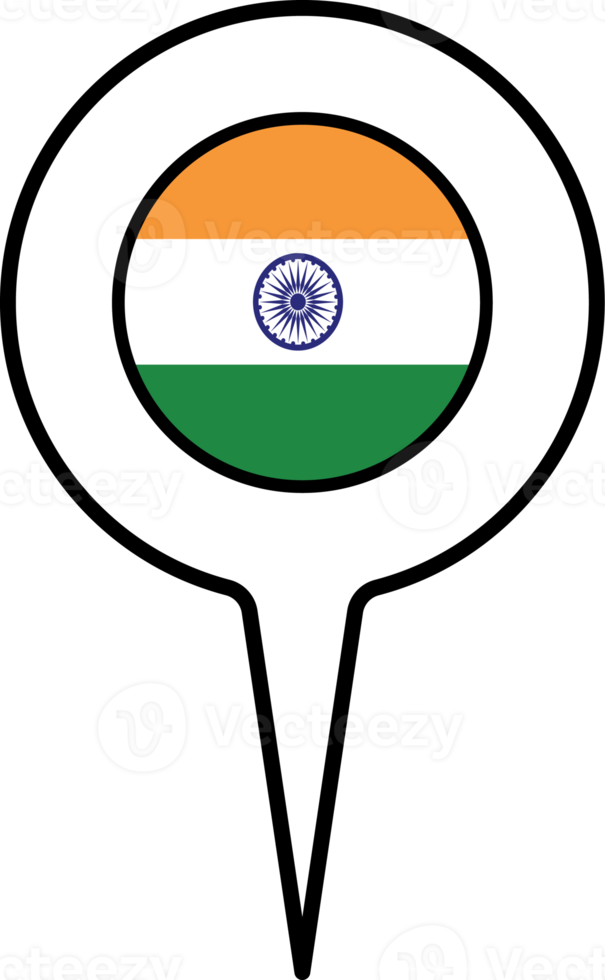 Indien Flagge Karte Zeiger Symbol. png