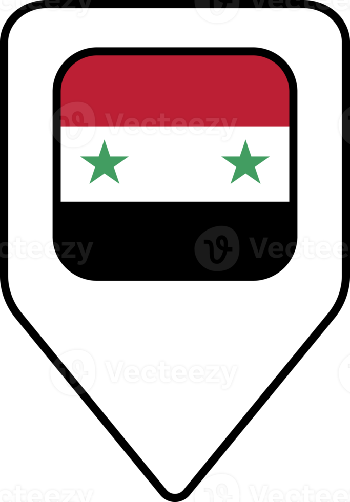 Syria flag map pin navigation icon, square design. png
