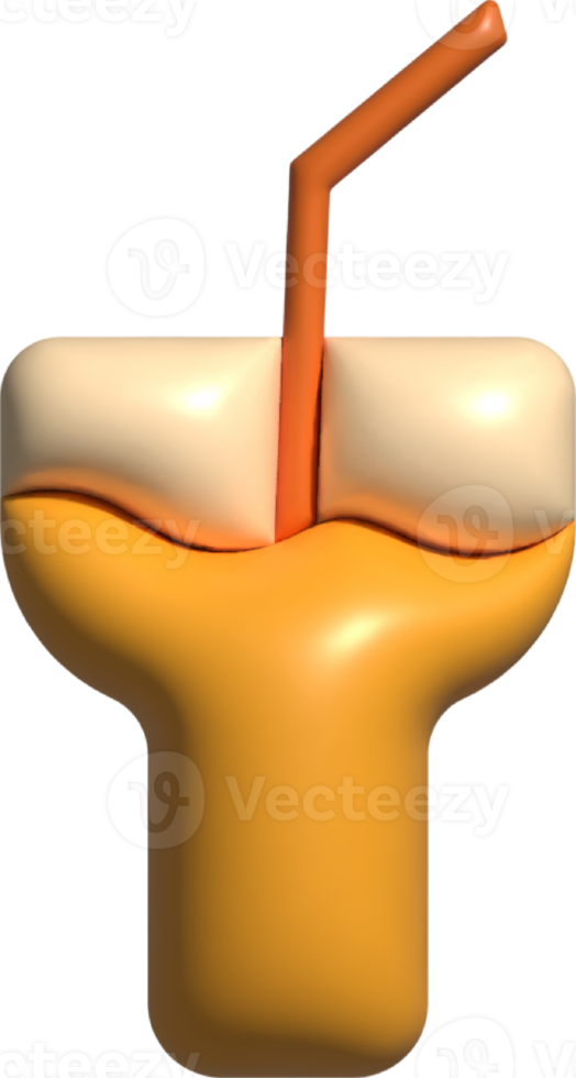 jus verre 3d icône, les boissons 3d icône. png