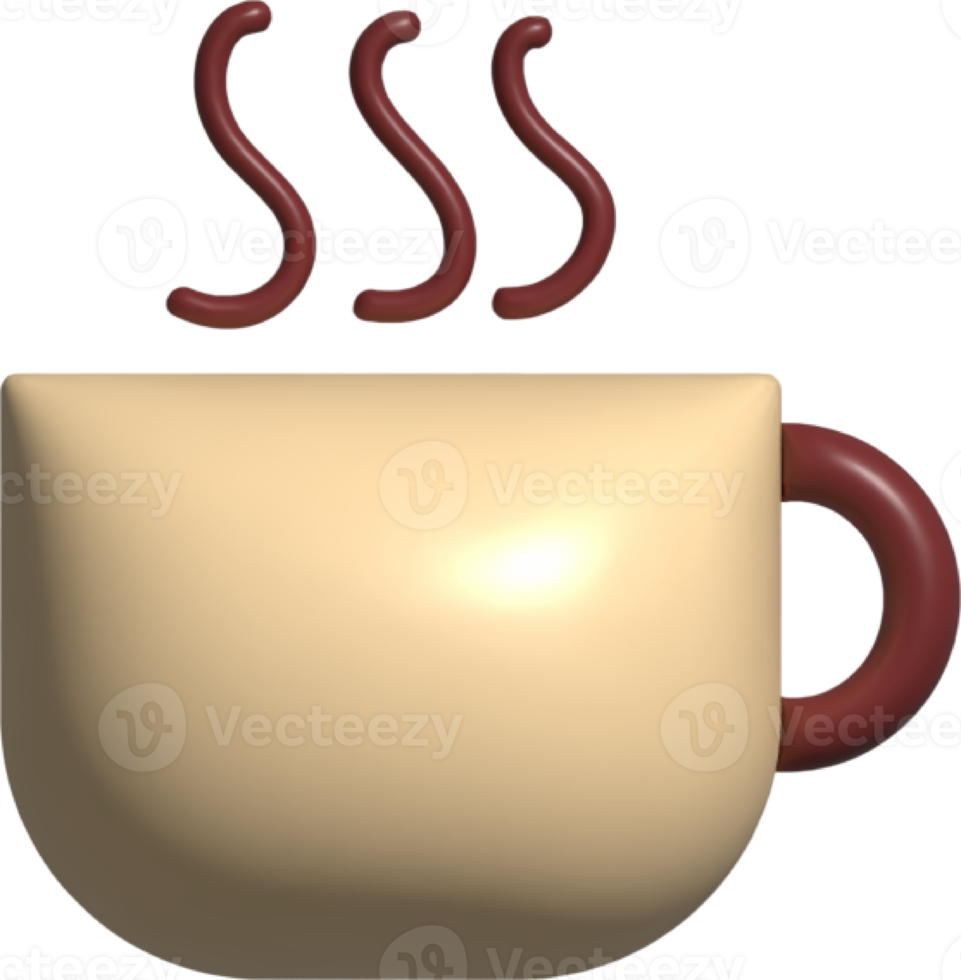 coffee mug 3D icon, drinks 3D icon. png