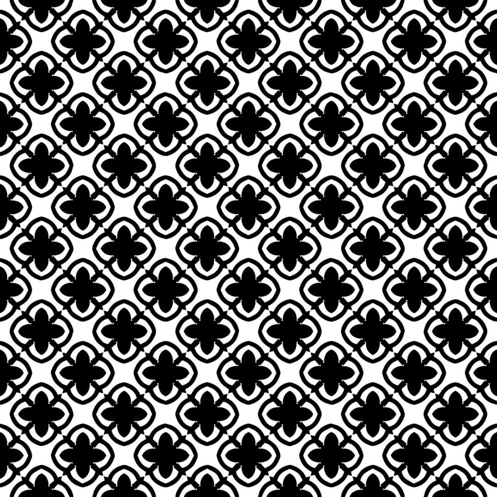 Black and white seamless pattern texture. Greyscale ornamental graphic design. vector