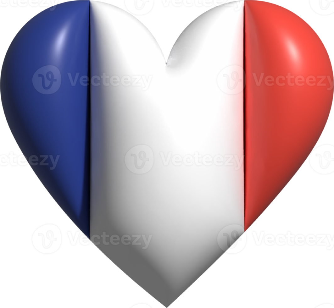 Frankrijk vlag hart 3d. png
