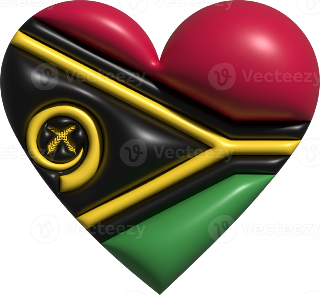 Vanuatu flag heart 3D. png