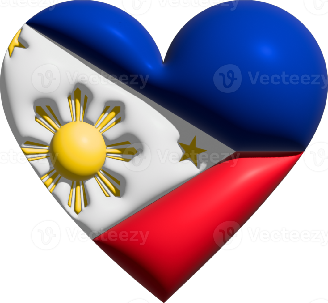 Philippines flag heart 3D. png