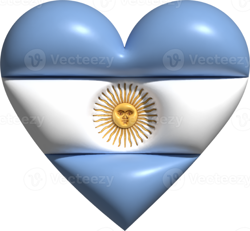 Argentina flag heart 3D. png