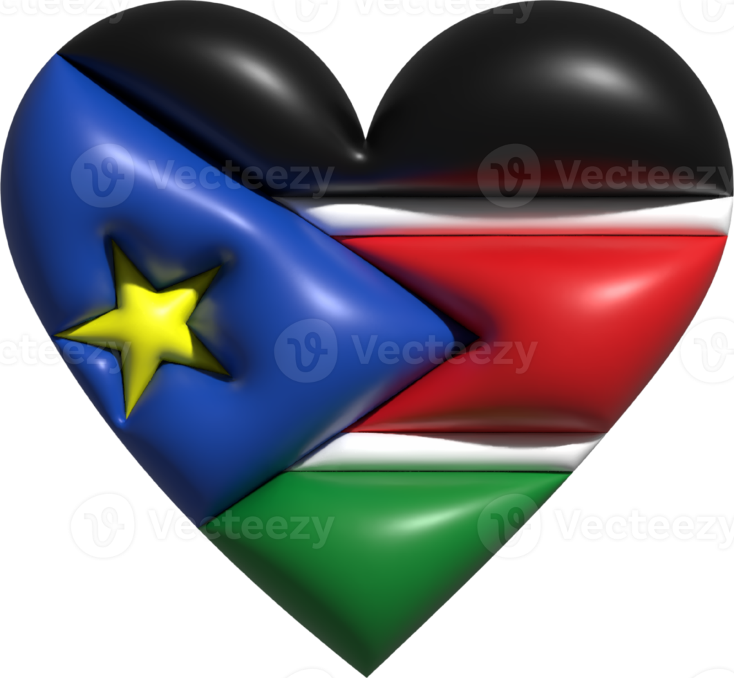South Sudan flag heart 3D. png