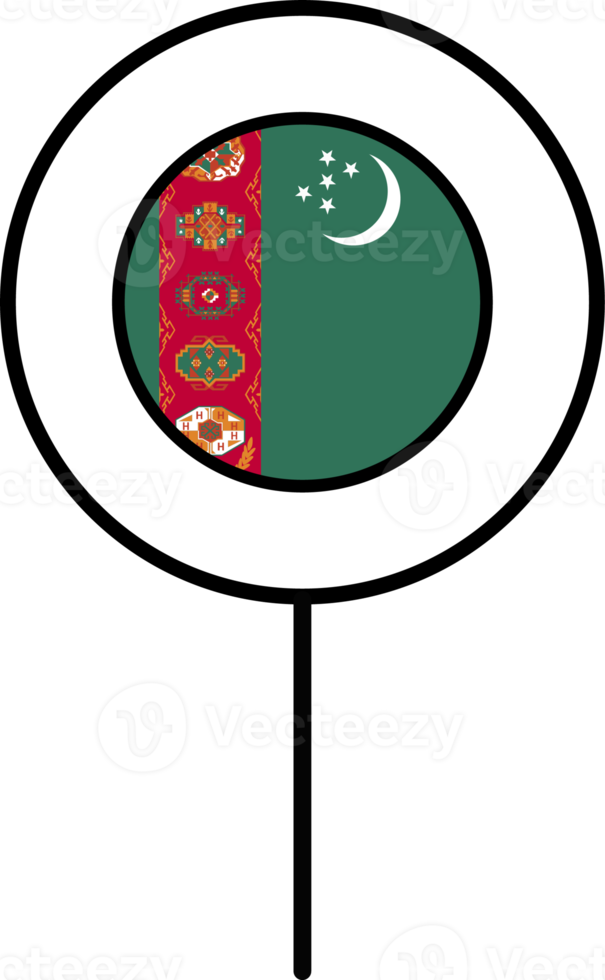 Turkmenistán bandera circulo alfiler icono. png