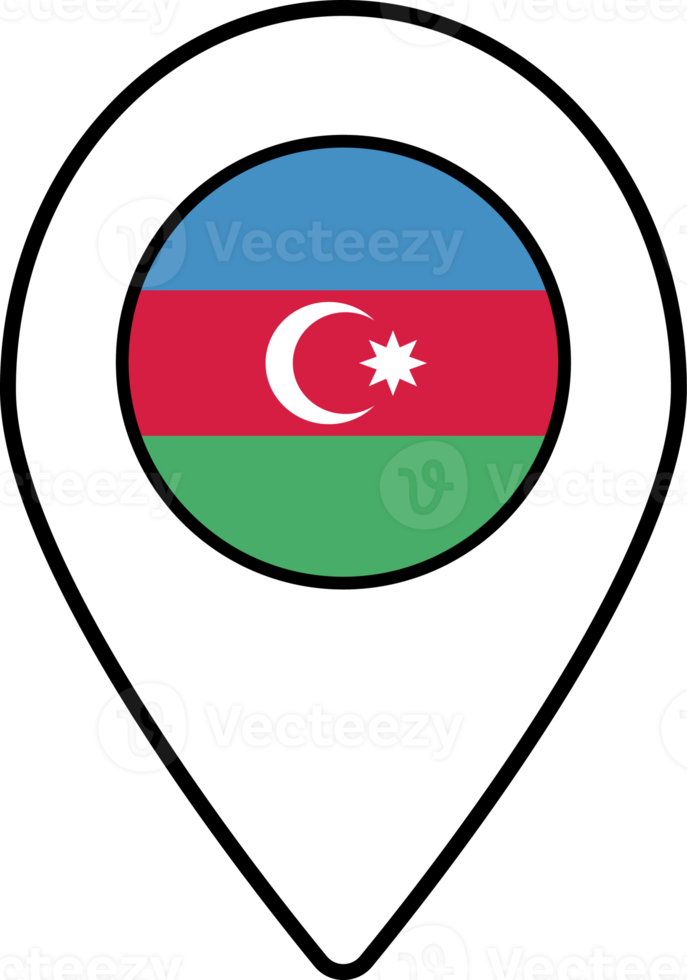 Azerbaijan flag map pin navigation icon. png