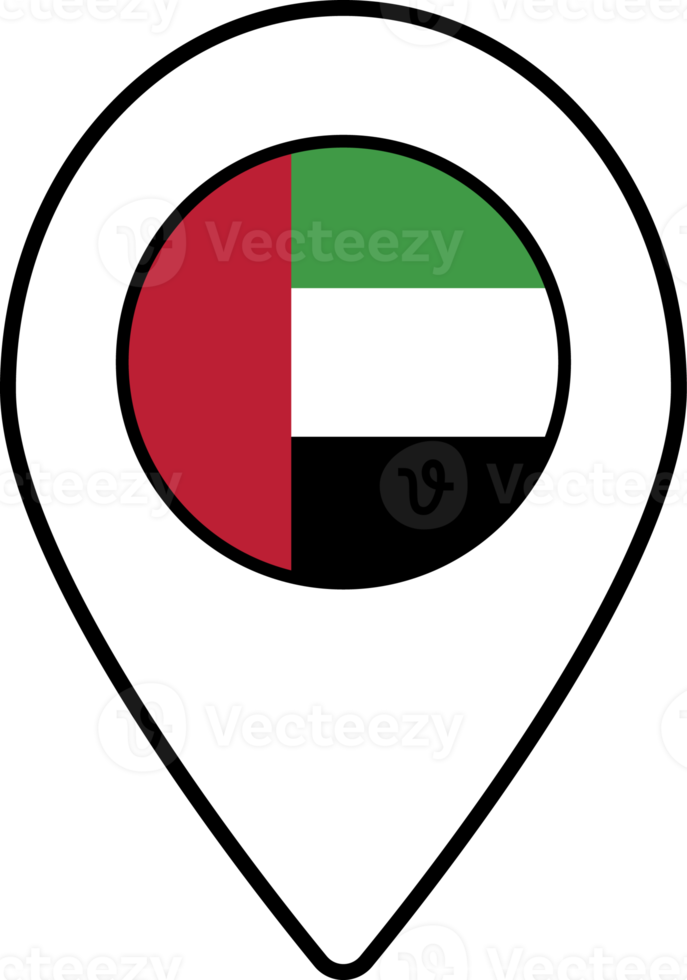 förenad arab emirates flagga Karta stift navigering ikon. png