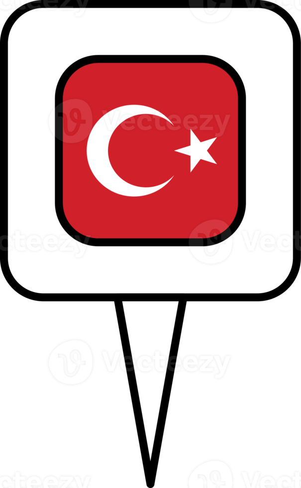 Turkey flag pin place icon. png