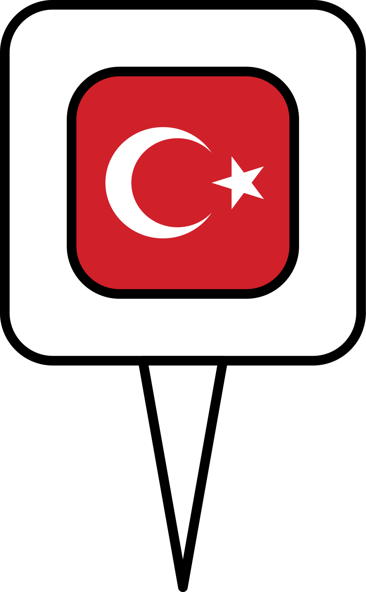 Turkey flag pin place icon. 22121288 PNG