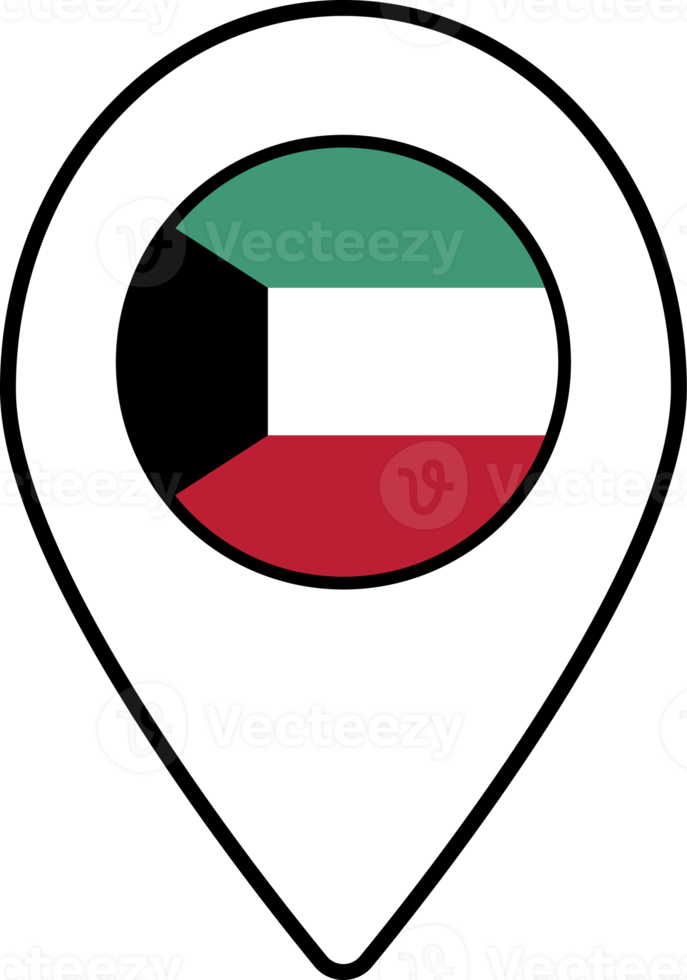 Koweit drapeau carte épingle la navigation icône. png