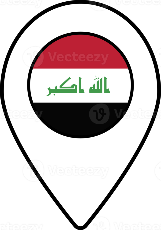 Iraq flag map pin navigation icon. png