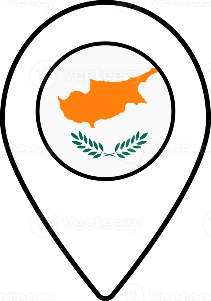 Cyprus flag map pin navigation icon. png