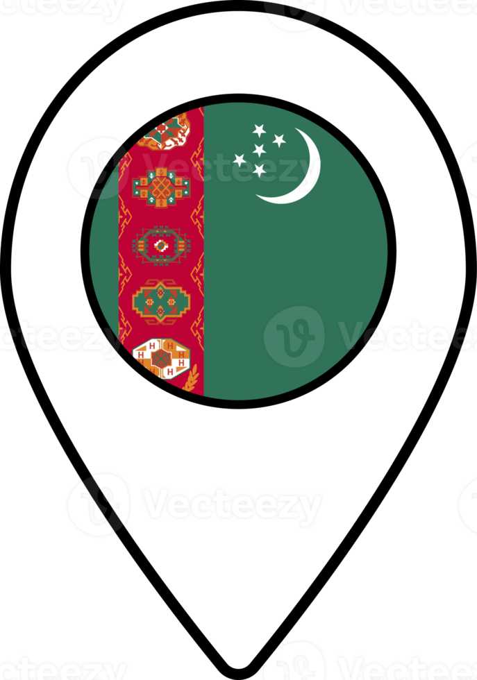 turkmenistan bandiera carta geografica perno navigazione icona. png