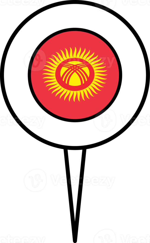 Kyrgyzstan flag pin location icon. png