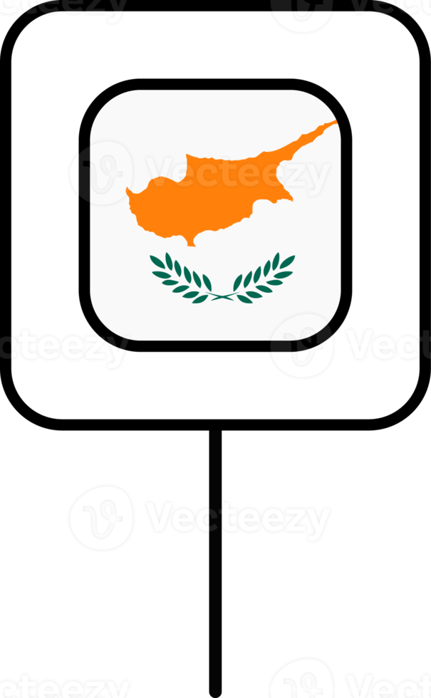 Cyprus flag square pin icon. png