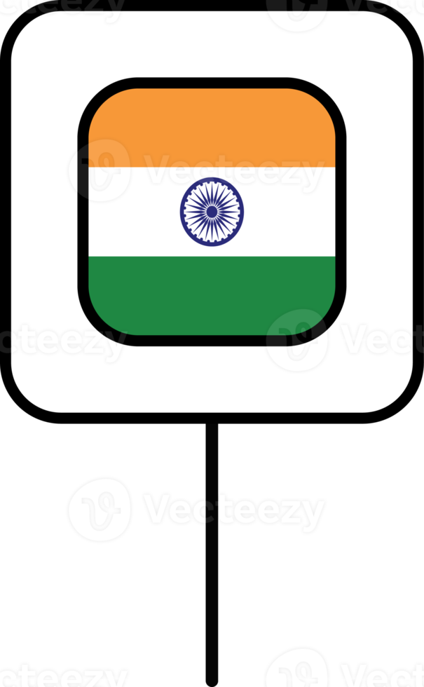 India bandera cuadrado alfiler icono. png