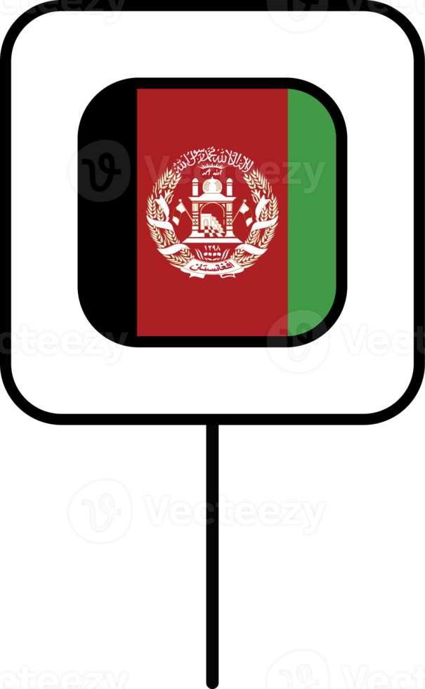 afghanistan flagga fyrkant stift ikon. png