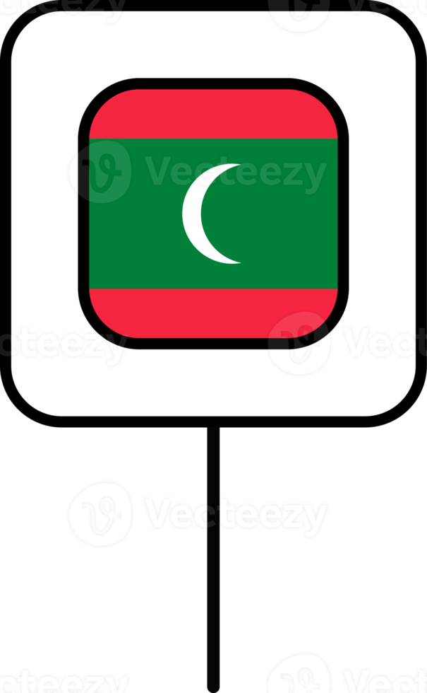 Maldives flag square pin icon. png