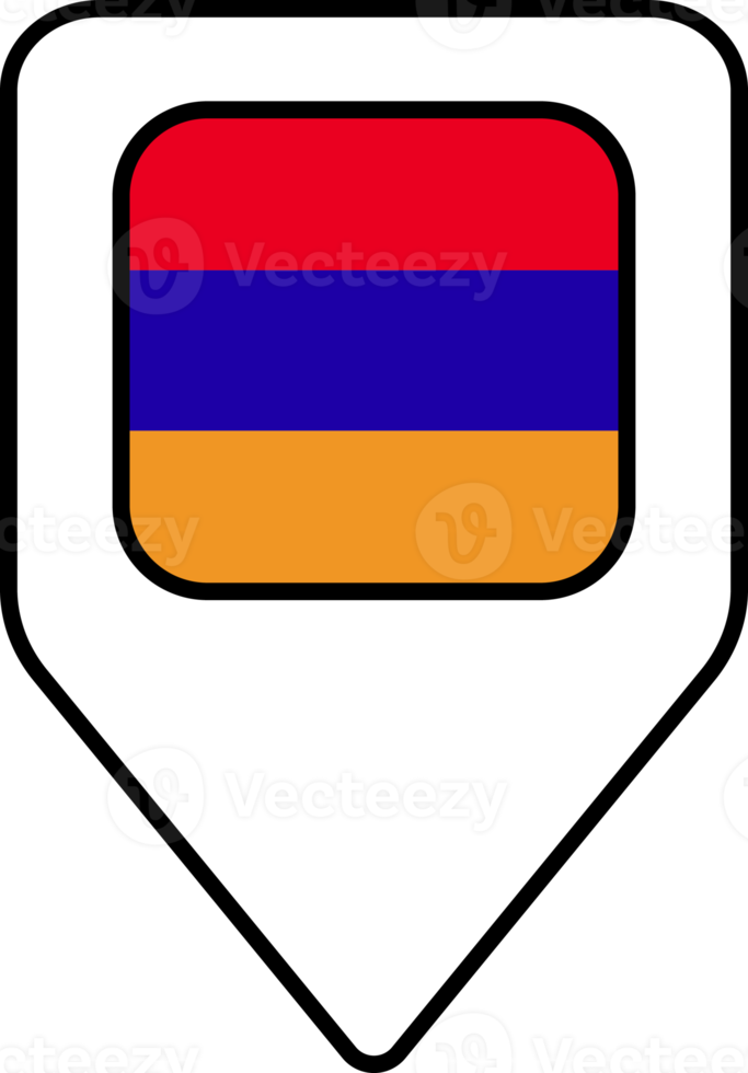 Armenia bandera mapa alfiler navegación icono, cuadrado diseño. png