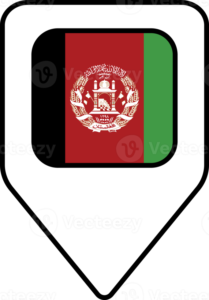 Afghanistan flag map pin navigation icon, square design. png