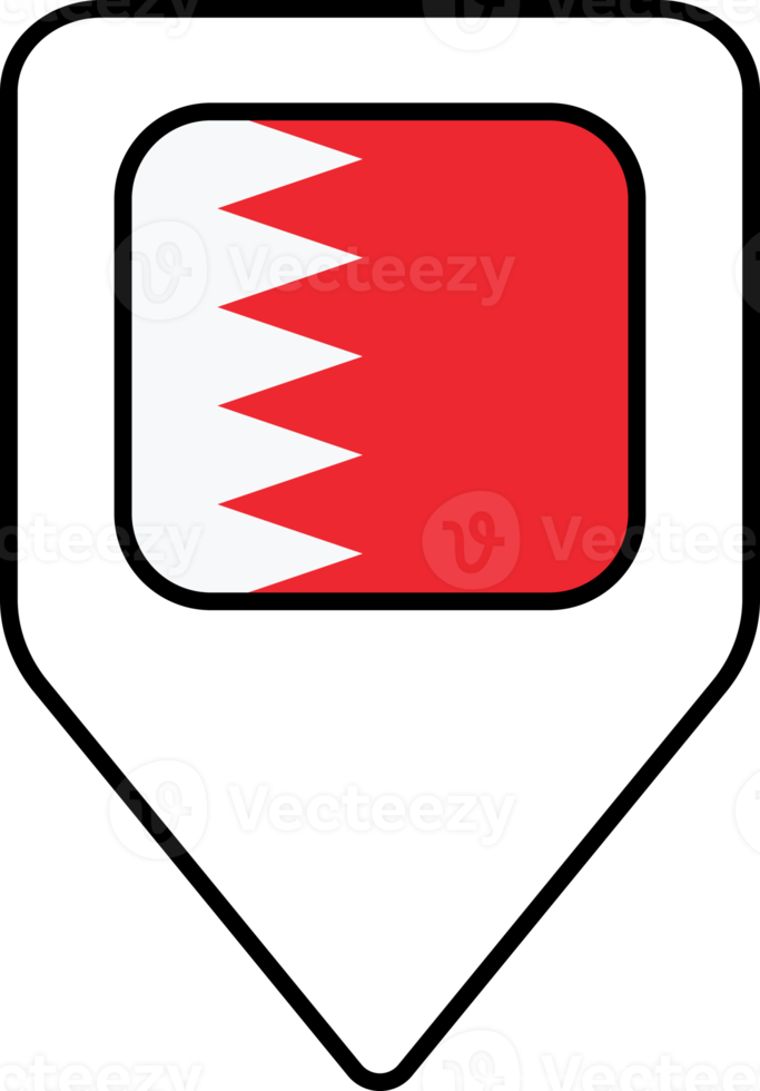 Bahrain flag map pin navigation icon, square design. png