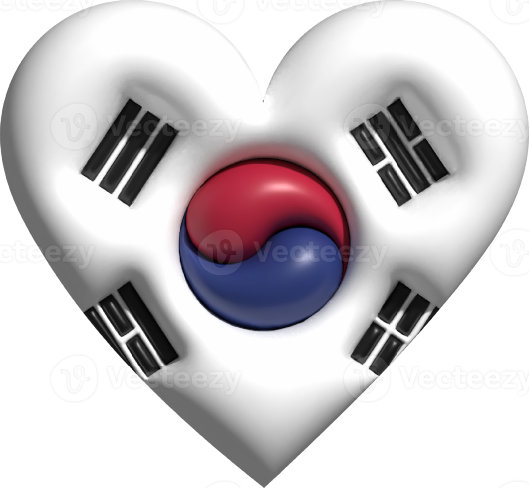 South Korea flag heart 3D. png