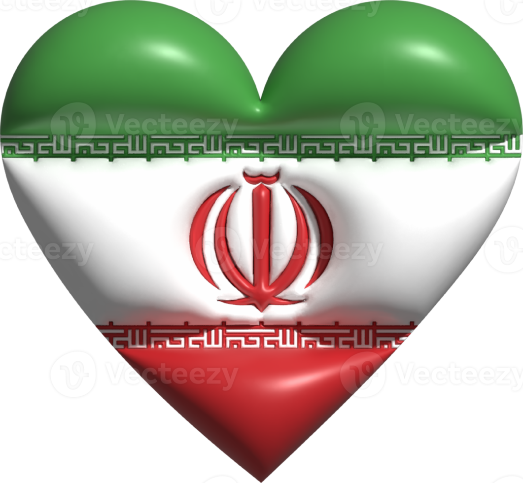 Iran flag heart 3D. png