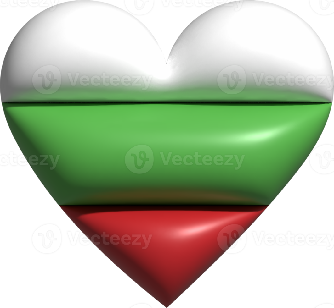 Bulgaria flag heart 3D. png