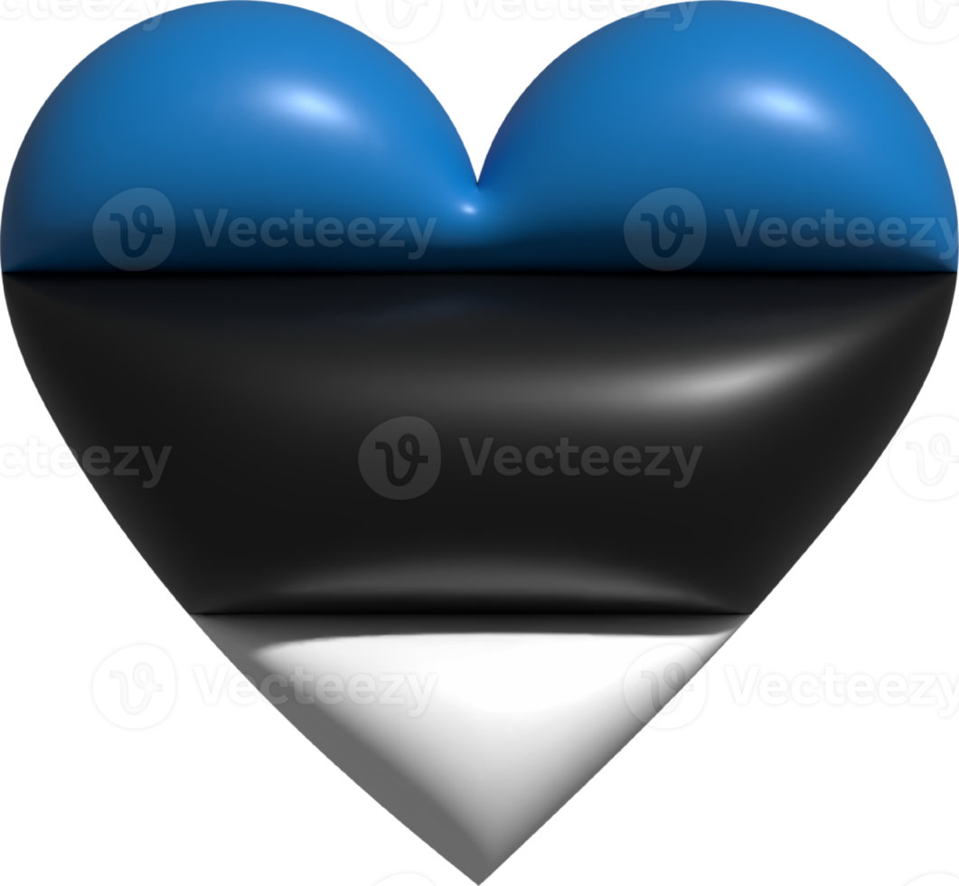 Estonia flag heart 3D. png