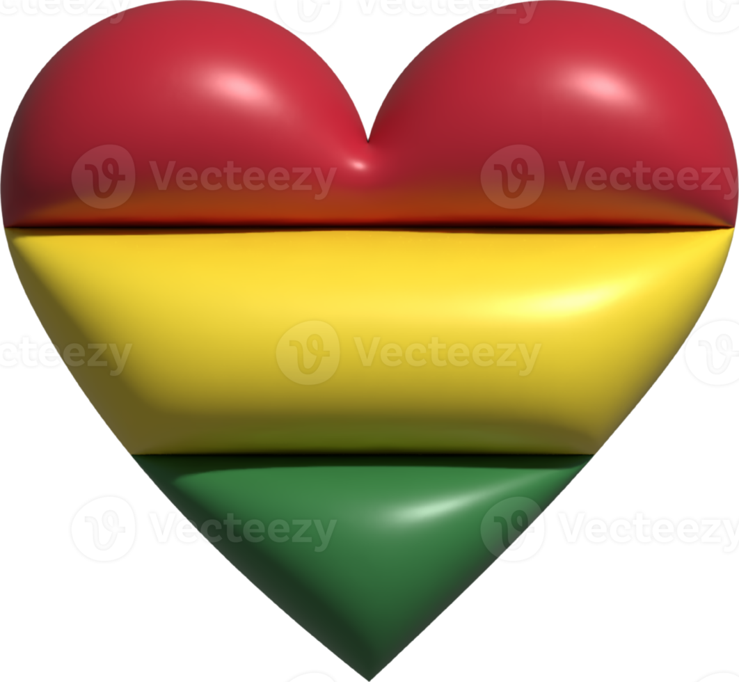 Bolivia flag heart 3D. png