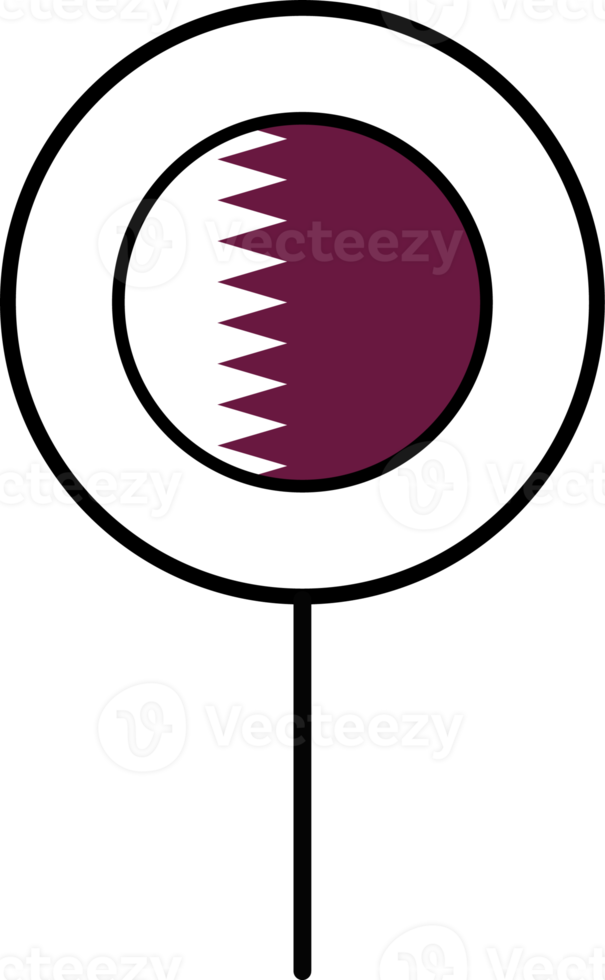 Qatar flag circle pin icon. png
