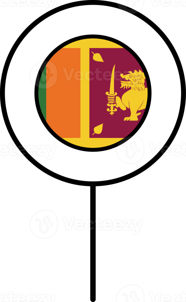 Sri Lanka flag circle pin icon. png