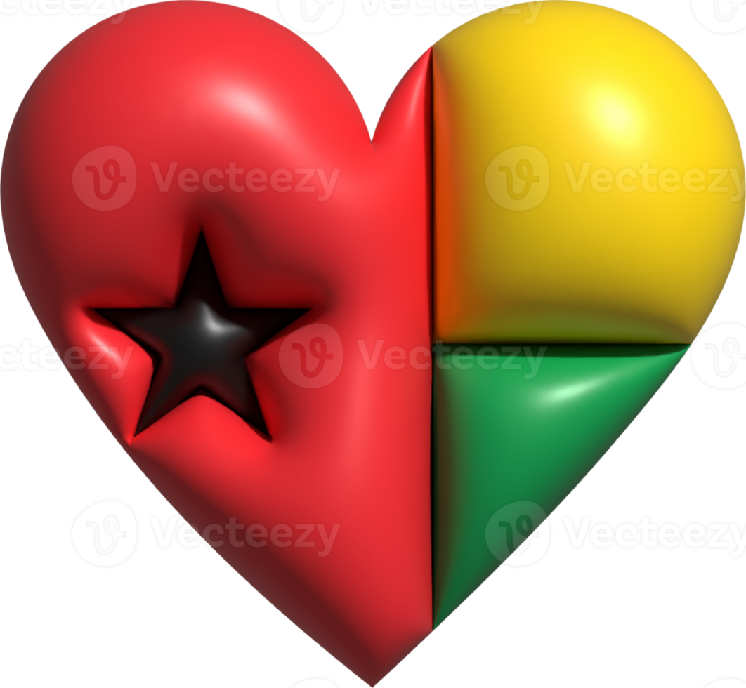 Guinea Bissau bandera corazón 3d. png