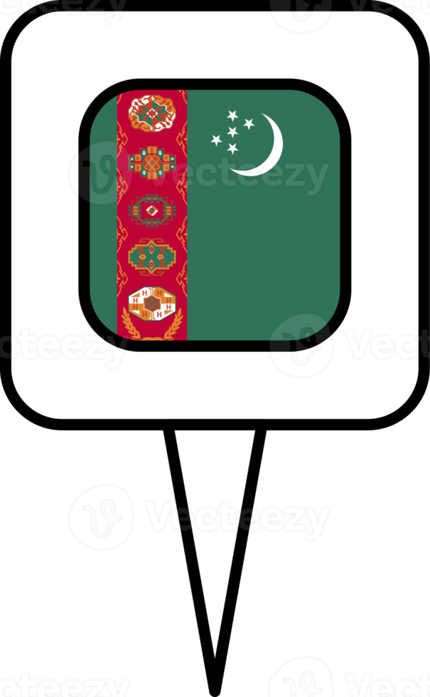 Turkmenistan Flagge Stift Platz Symbol. png