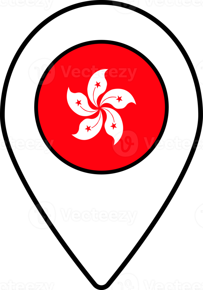 Hong Kong flag map pin navigation icon. png