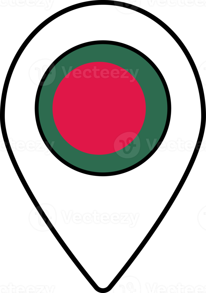 bangladesh bandiera carta geografica perno navigazione icona. png