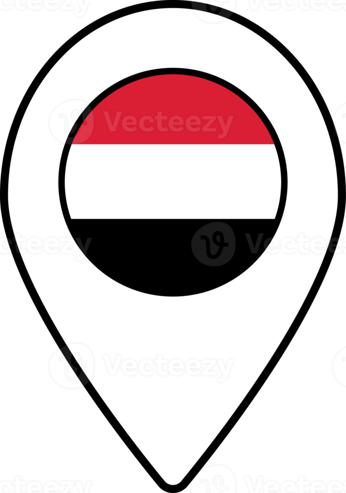 Yemen flag map pin navigation icon. png