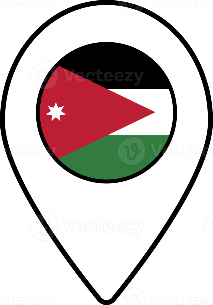 Jordan flag map pin navigation icon. png
