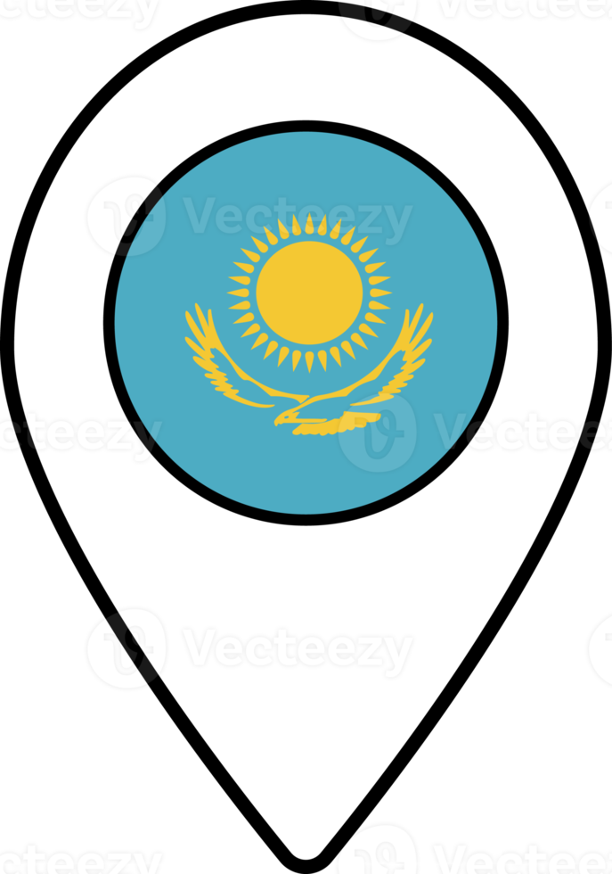 Kazakhstan flag map pin navigation icon. png