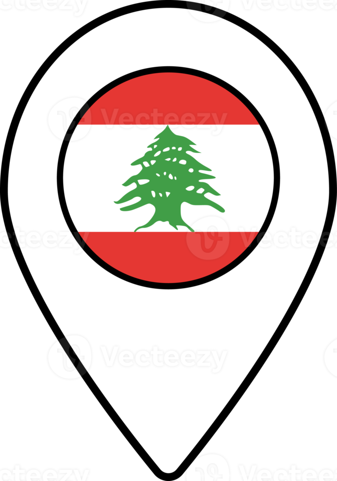 Libano bandiera carta geografica perno navigazione icona. png