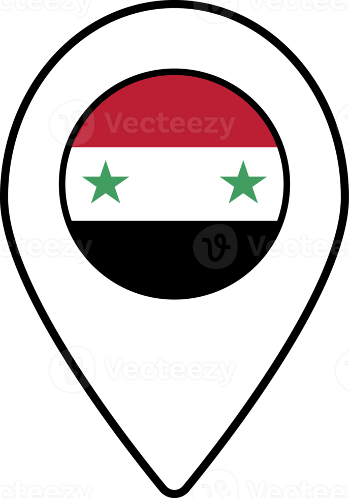 Syria flag map pin navigation icon. png