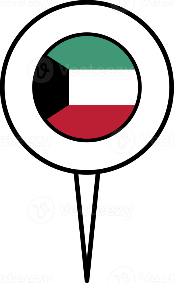 Kuwait flag pin location icon. png