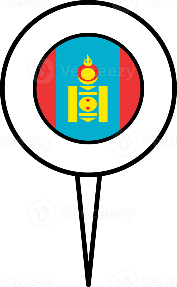 Mongolië vlag pin plaats icoon. png