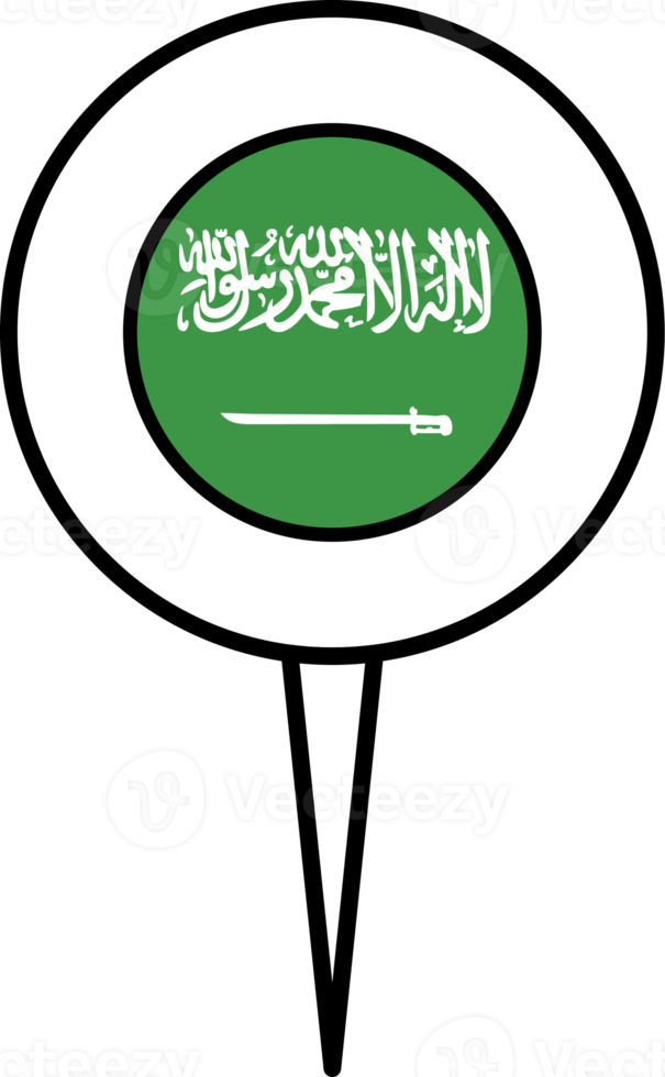 Saudi Arabia flag pin location icon. png