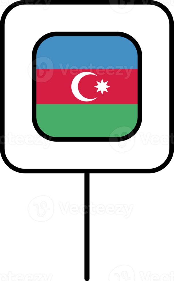 azerbaijan flagga fyrkant stift ikon. png