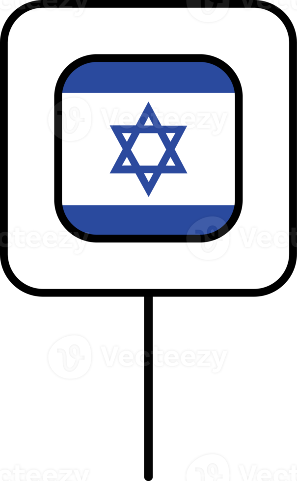 Israel flag square pin icon. png